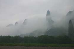 Majestic limestone peaks on the Li River, Tuilin